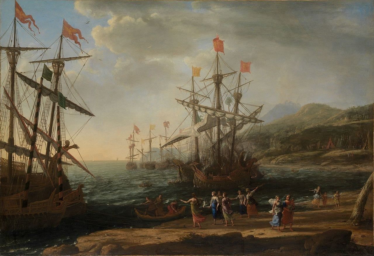 The Trojan Women Set Fire to their Fleet by Claude Lorrain